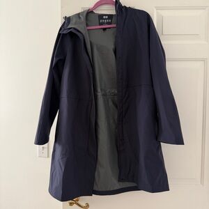 Uniqlo Navy Hooded Raincoat